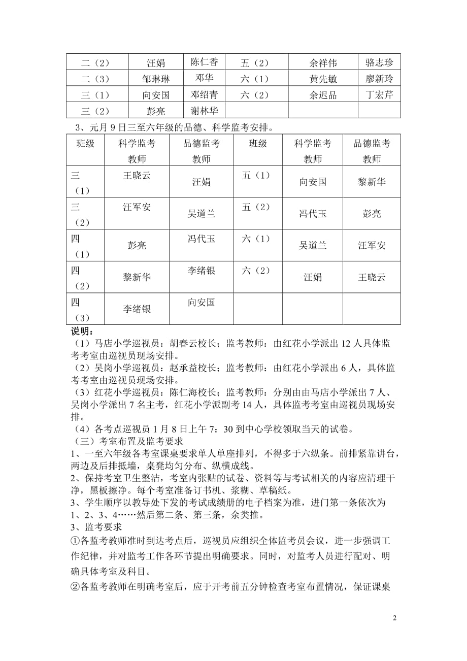 2013秋红花小学期末考试安排_第2页