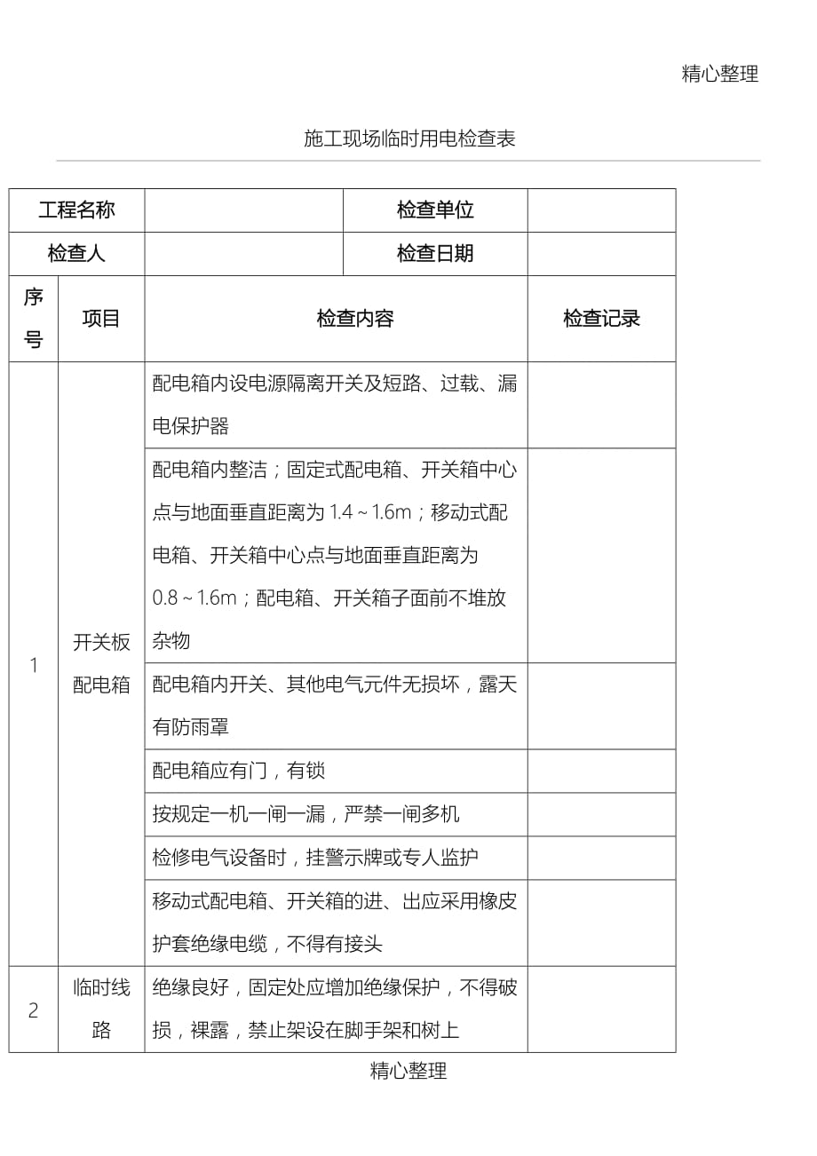 临时用电检查表_第1页