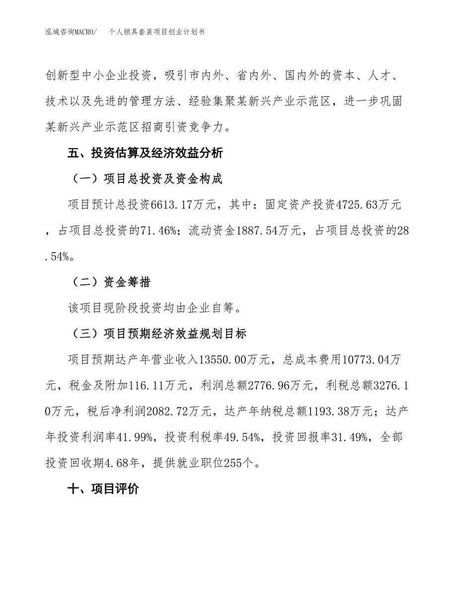 个人锁具套装项目创业计划书.docx_第5页