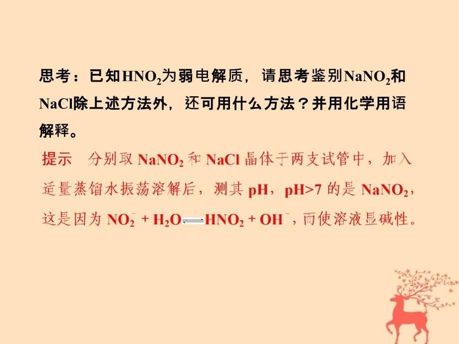 2017-2018学年高中化学 专题三 物质的检验与鉴别 课题2 亚硝酸钠和食盐的鉴别 苏教版选修6_第5页