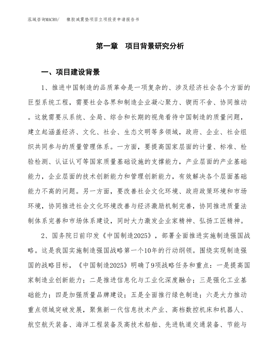 橡胶减震垫项目立项投资申请报告书.docx_第2页