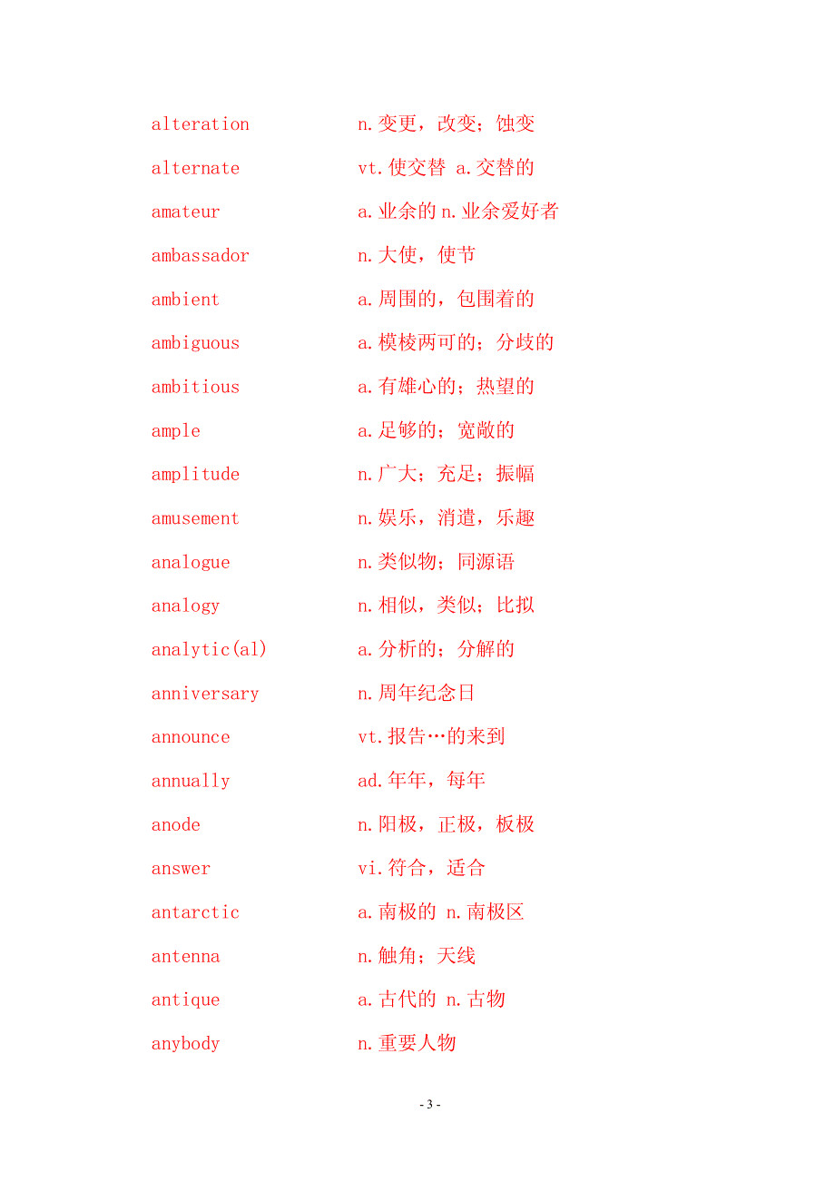 2011年大学英语六级词汇表 珍 藏版_第3页