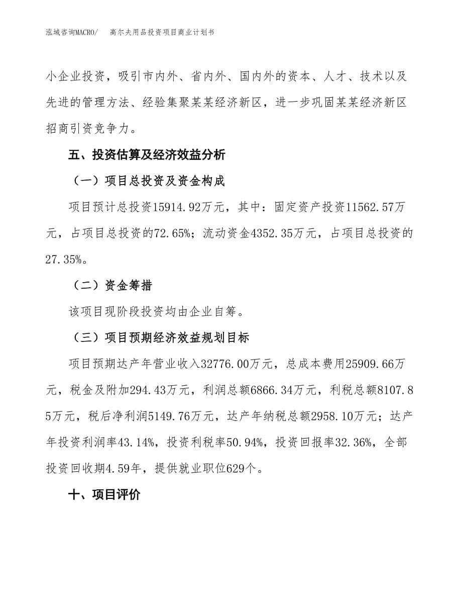 高尔夫用品投资项目商业计划书.docx_第5页