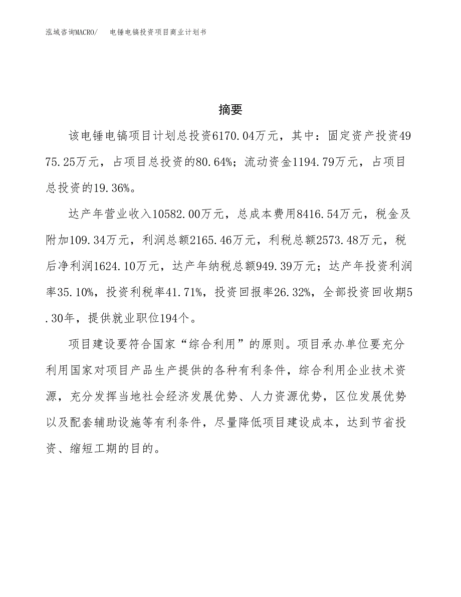 电锤电镐投资项目商业计划书.docx_第3页