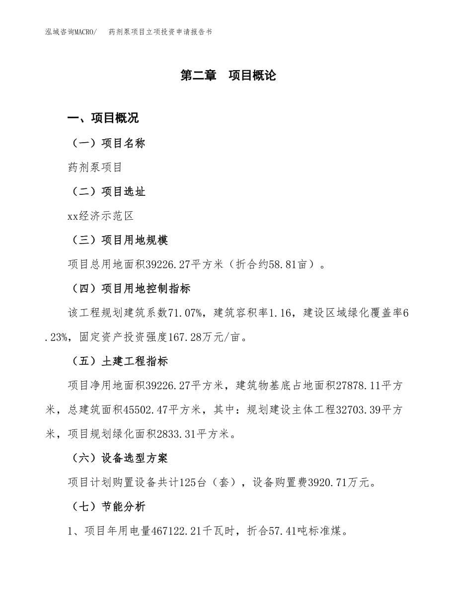 药剂泵项目立项投资申请报告书.docx_第5页