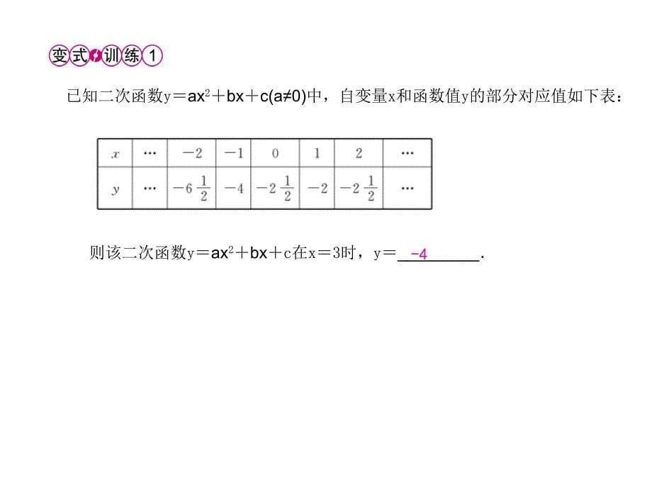 2018年春九年级数学上册 22 二次函数 22.1 二次函数的图象和性质 22.1.4 第2课时 用待定系数法求二次函数y＝ax2+bx+c的解析式 新人教版_第5页