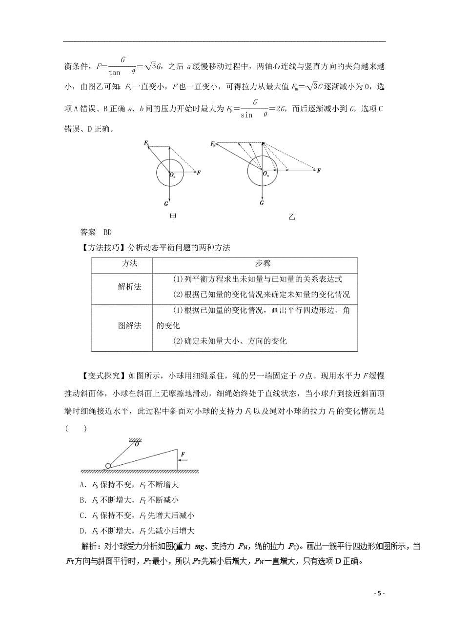 2018高考物理一轮复习专题24受力分析共点力的平衡教学案_第5页