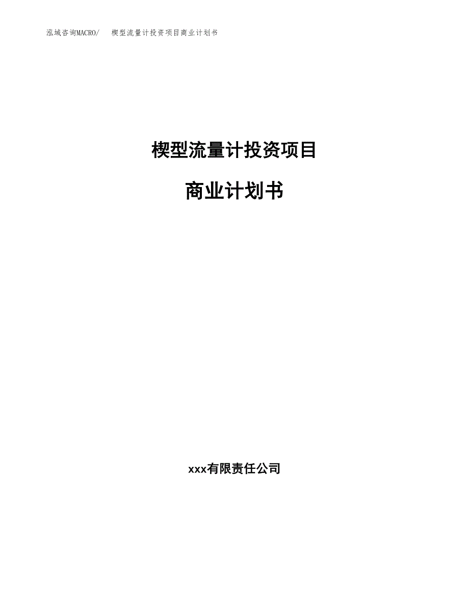 楔型流量计投资项目商业计划书.docx_第1页