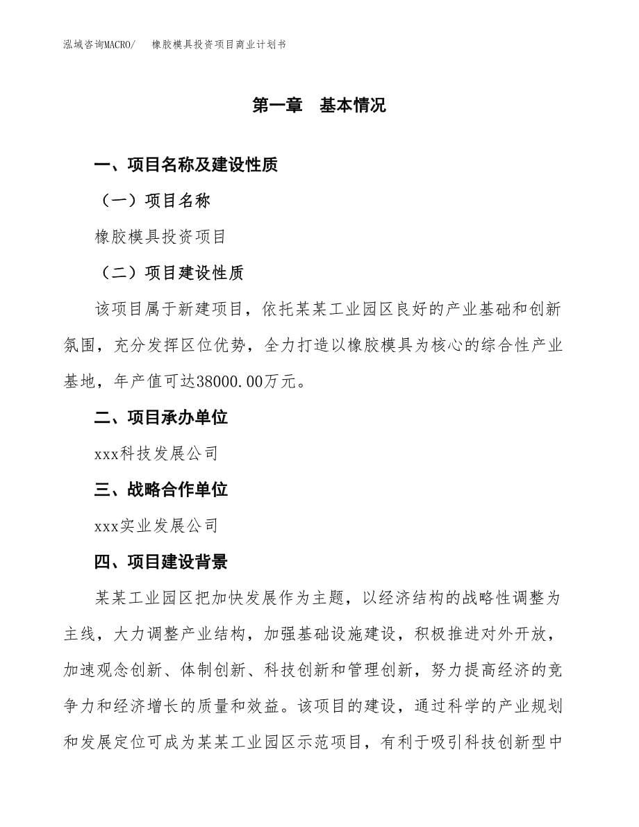 橡胶模具投资项目商业计划书.docx_第5页