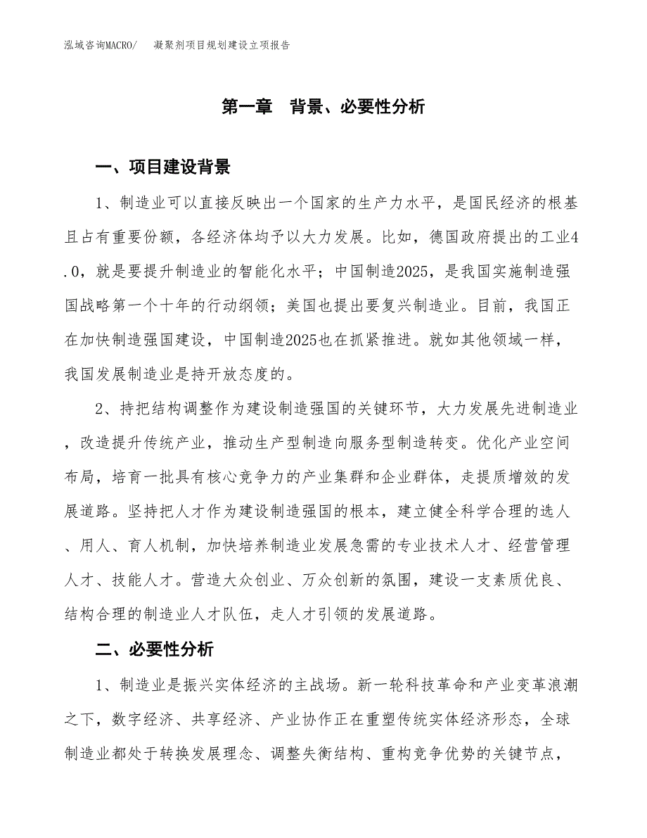 凝聚剂项目规划建设立项报告_第2页