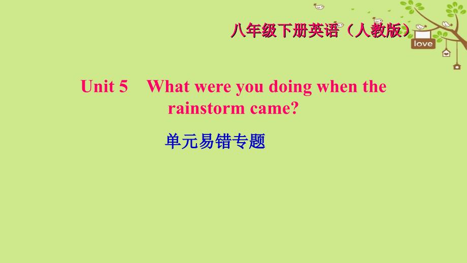 初二英语下册 Unit 5 What were you doing when the rainstorm came易错专题习题人教版_第1页