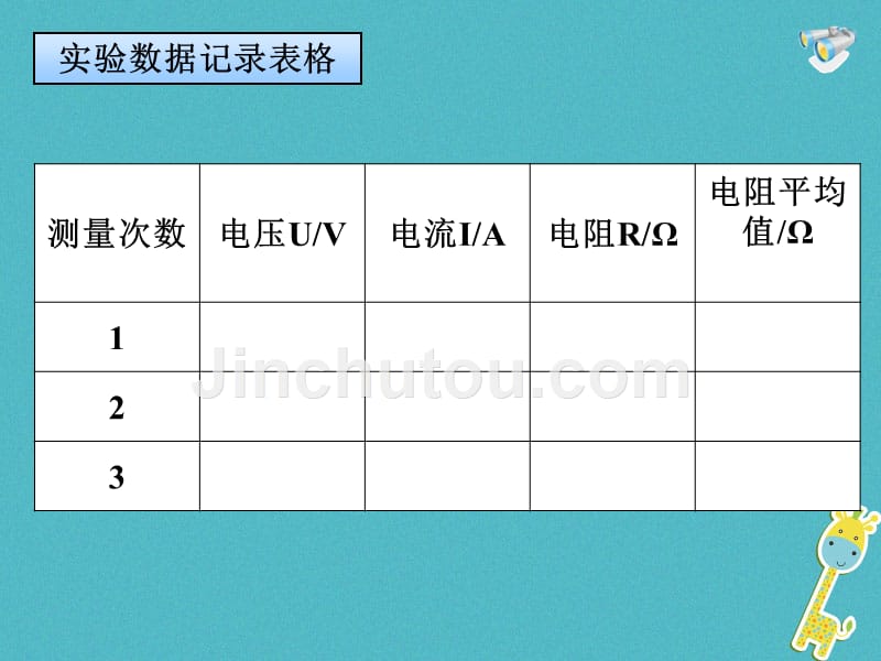 九年级物理全册 第十七章 第3节 电阻的测量1 新人教版_第5页