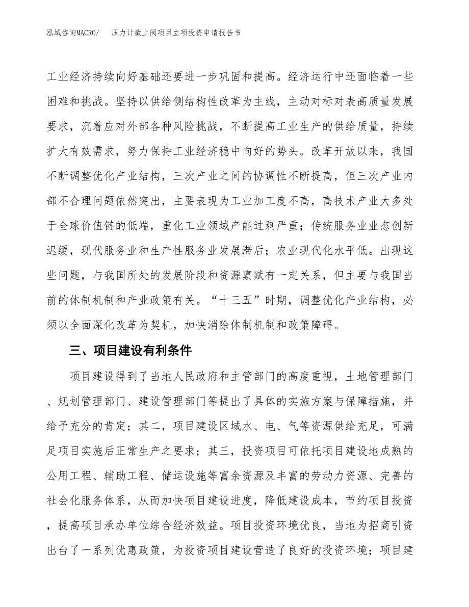 压力计截止阀项目立项投资申请报告书.docx_第5页