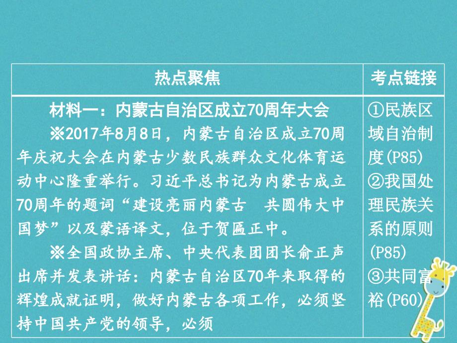 重庆市2018年中考政治总复习 专题五 内蒙古自治区成立70周年_第2页