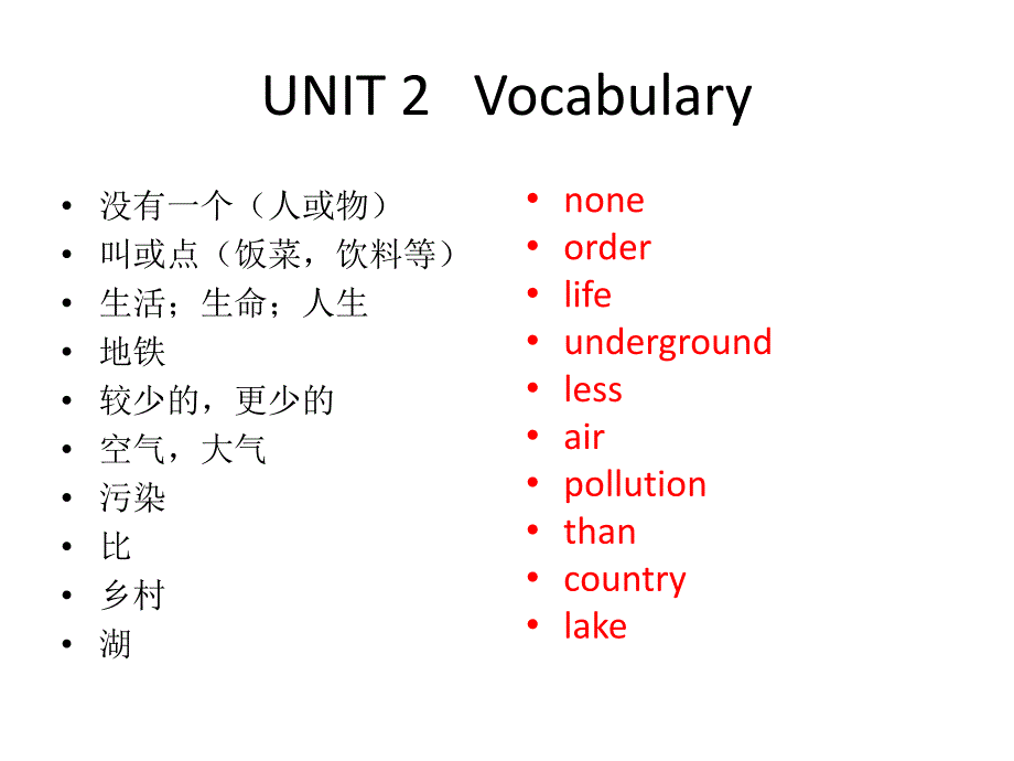 unit2vocabulary词汇_第1页