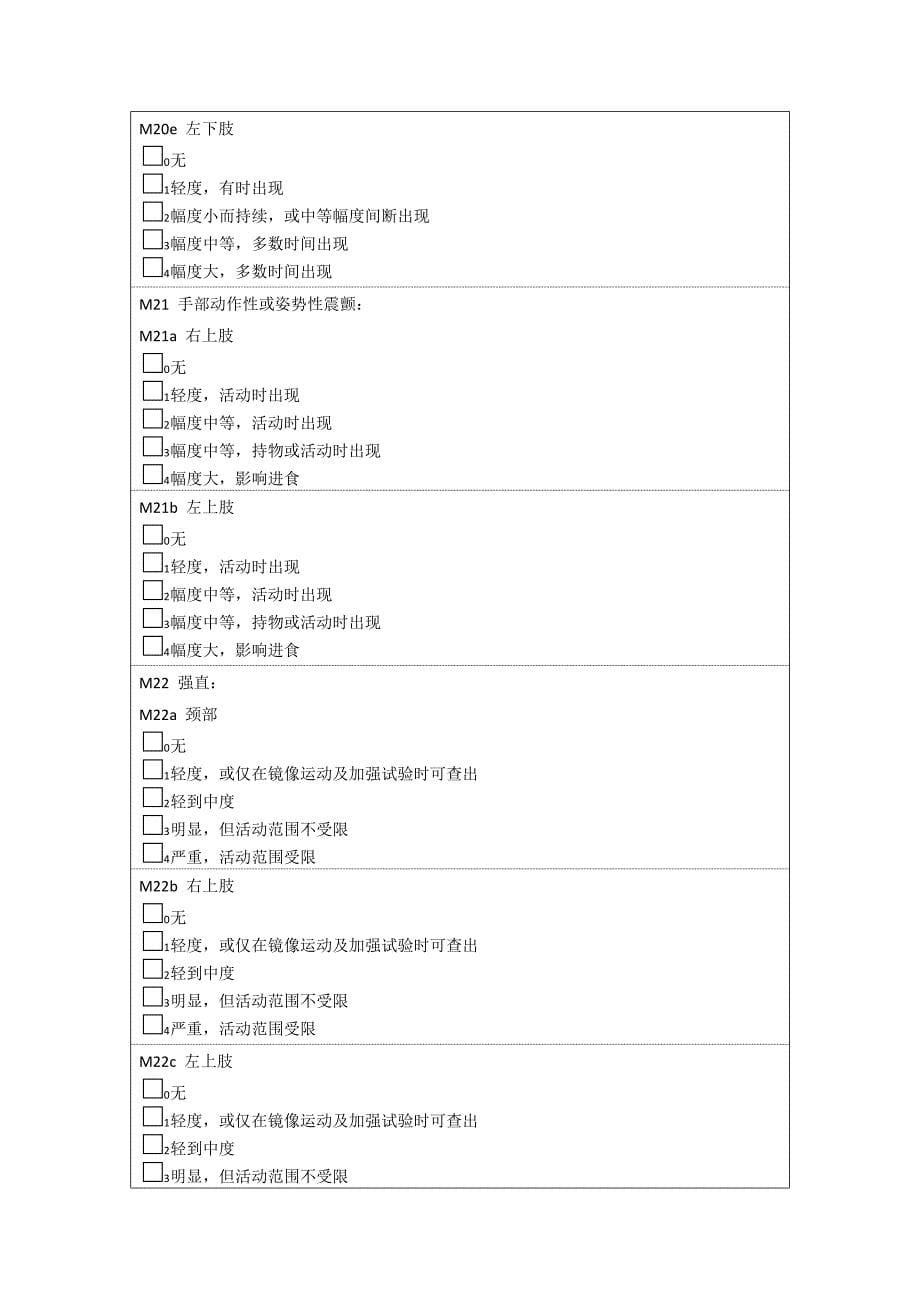 统一帕金森病评定量表 UPDRS_第5页
