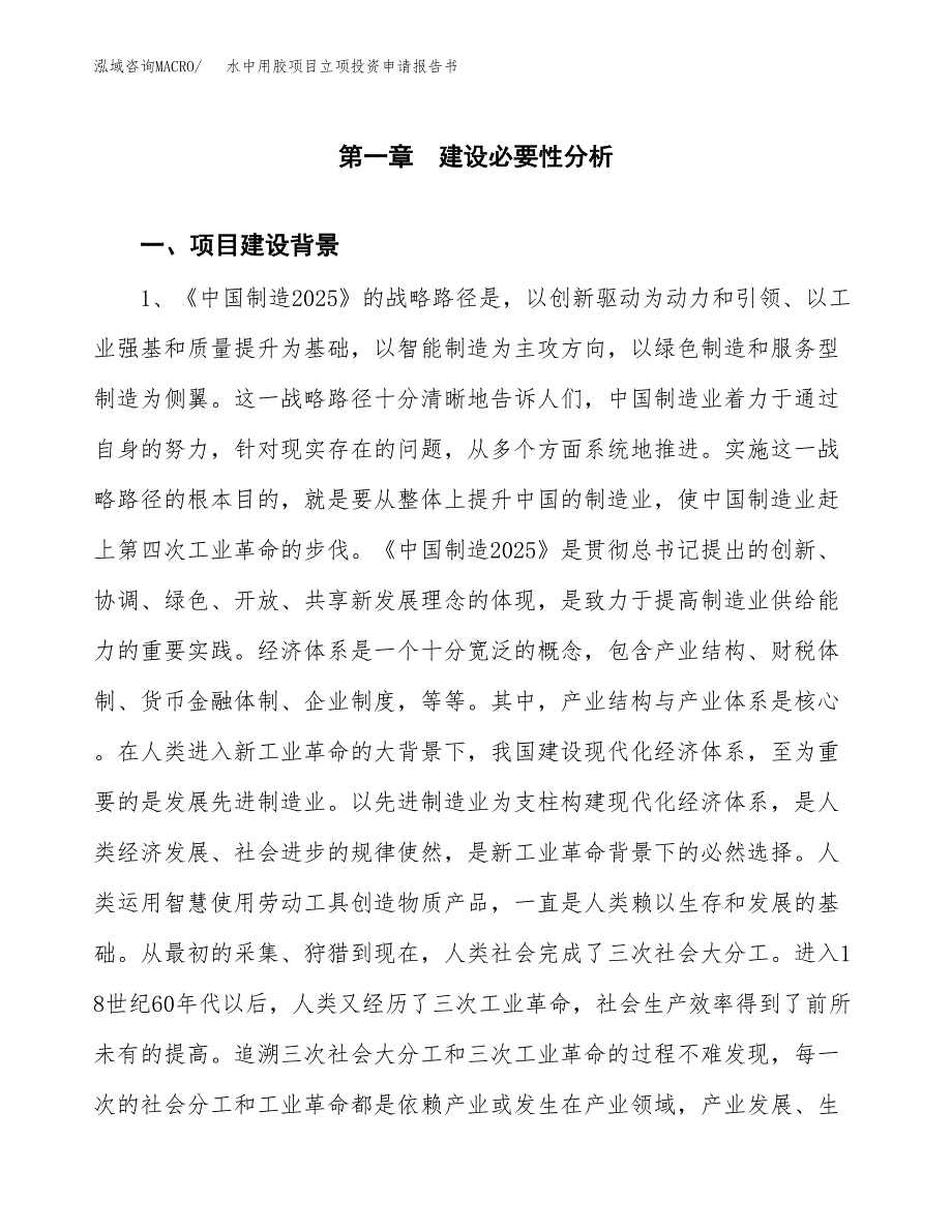 水中用胶项目立项投资申请报告书.docx_第2页