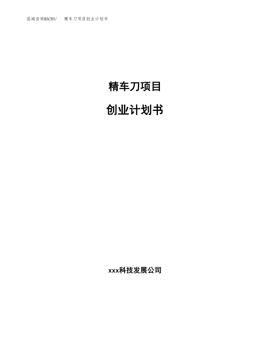 精车刀项目创业计划书.docx_第1页