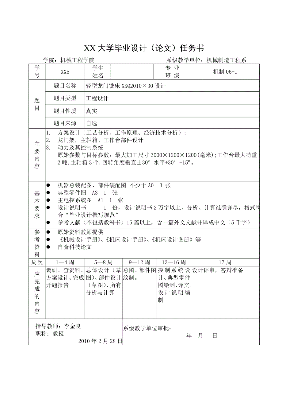 轻型龙门铣床XKQ201030设计_第3页