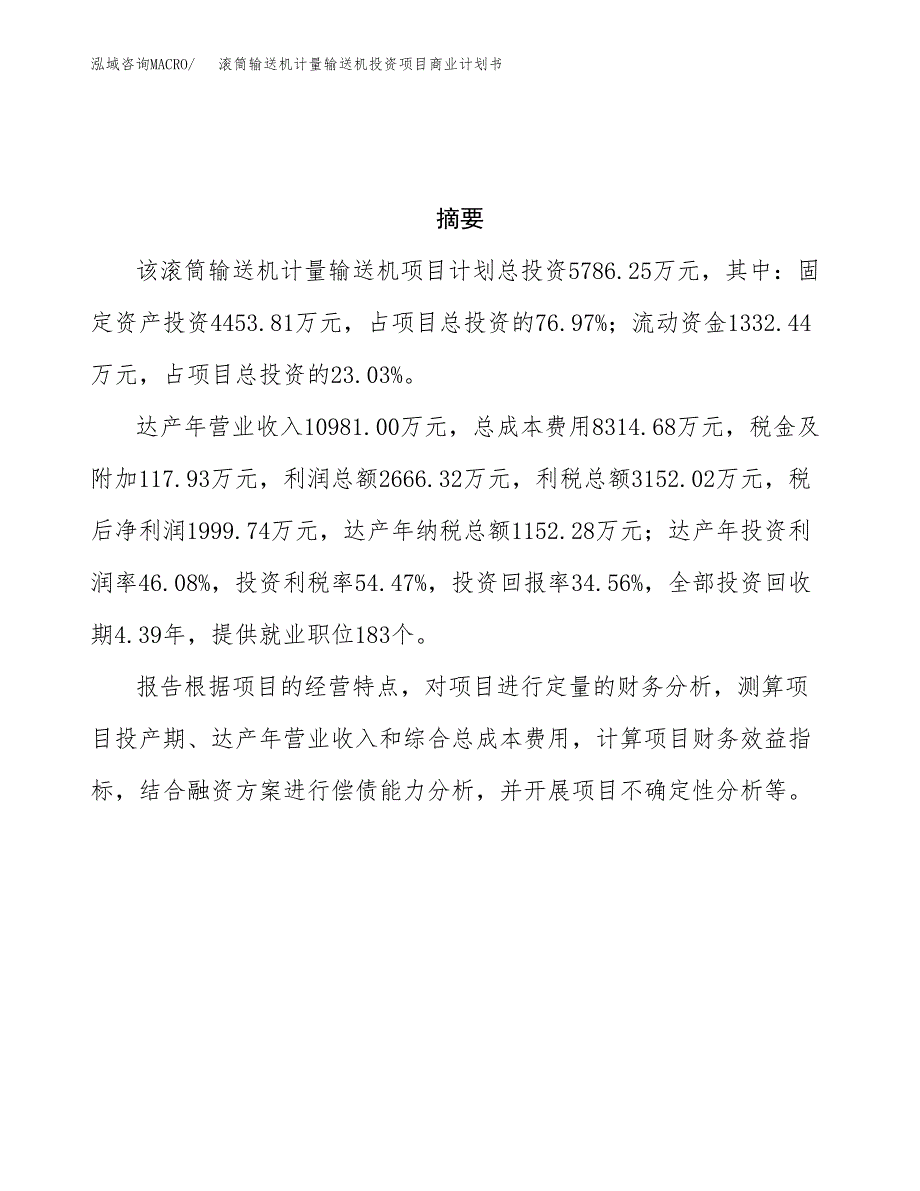 滚筒输送机计量输送机投资项目商业计划书.docx_第3页