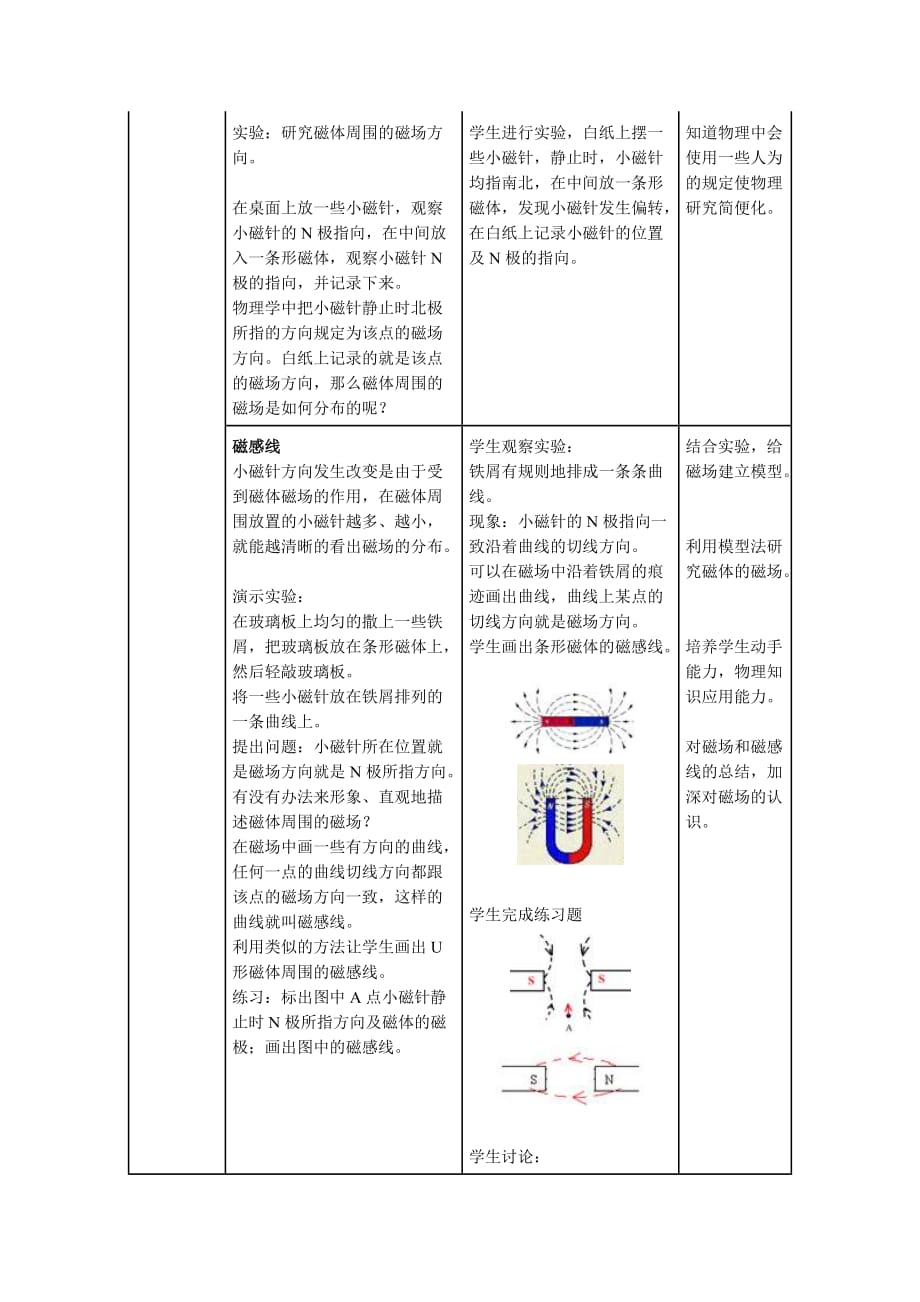 物理人教版初三全册磁现象磁场教学设计_第4页