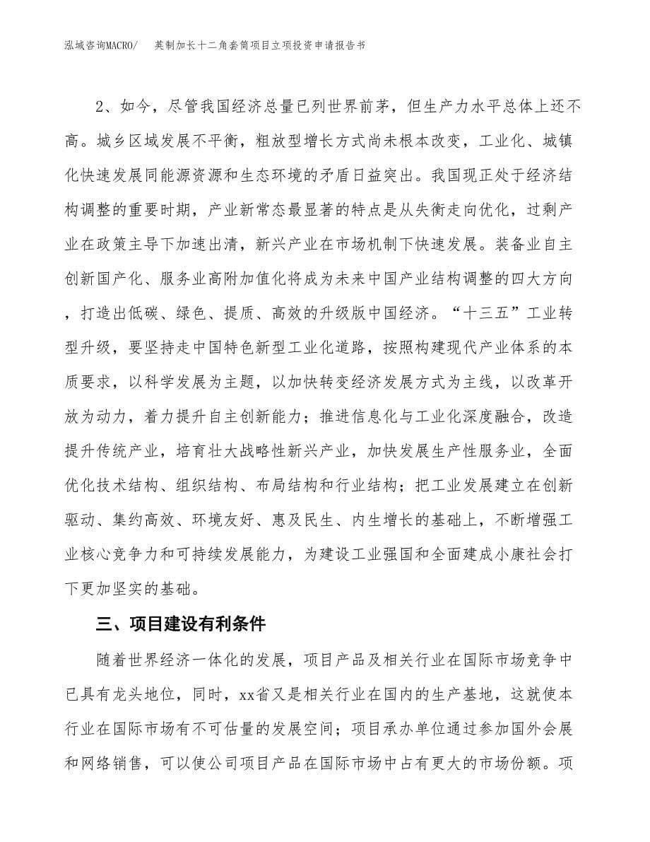 英制加长十二角套筒项目立项投资申请报告书.docx_第5页