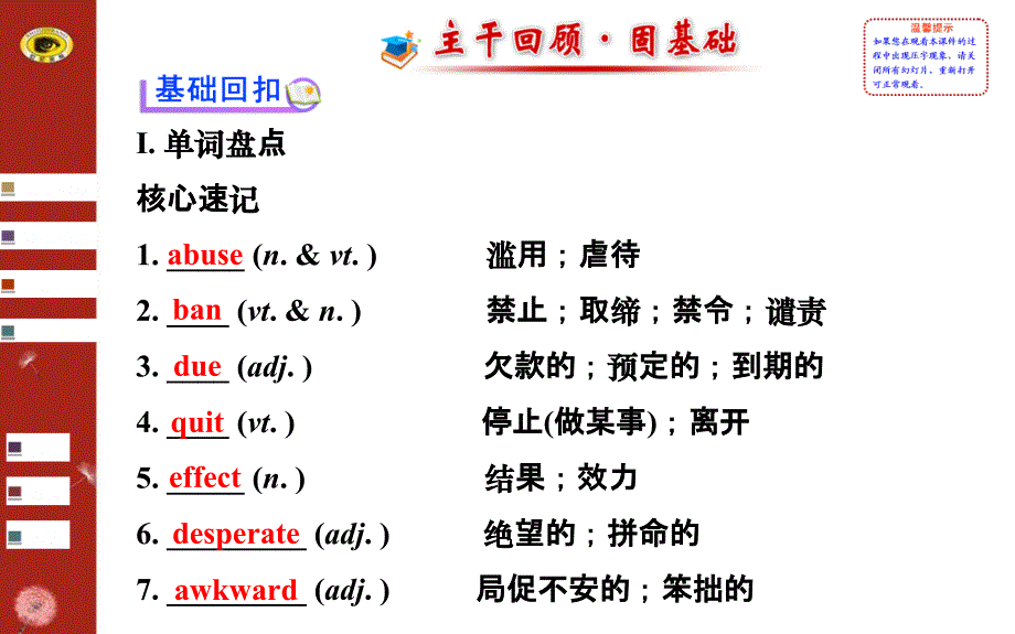 2014版英语复习方略课件 人教版通用 ：选修6 Unit 3 A healthy li fe_第2页