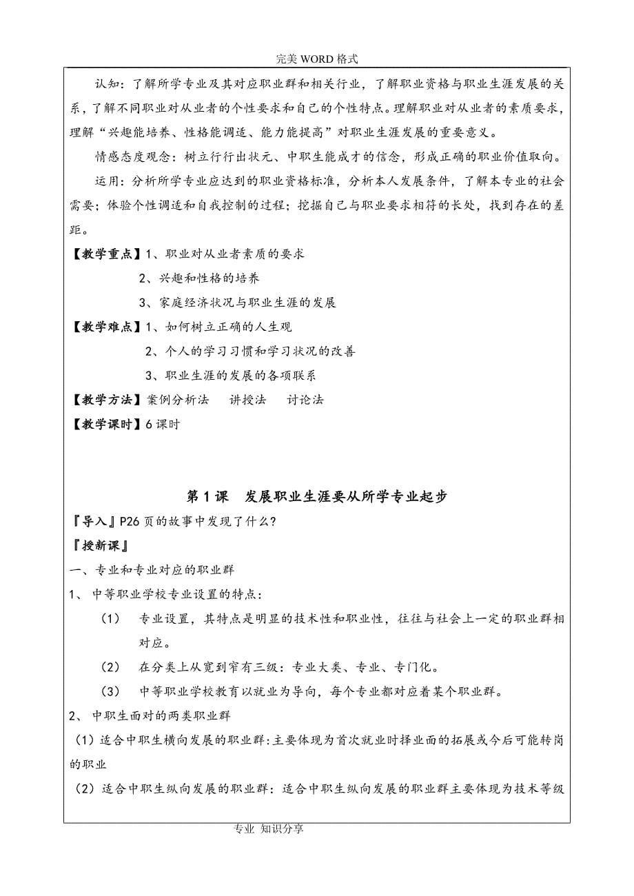 中职生职业生涯规划(全套)教学案_第5页