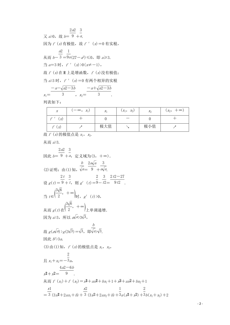 2018年江苏高考数学二轮复习教师用书：第2部分 八大难点突破 难点7　函数零点、单调性、极值等综合问题 Word版含答案_第2页