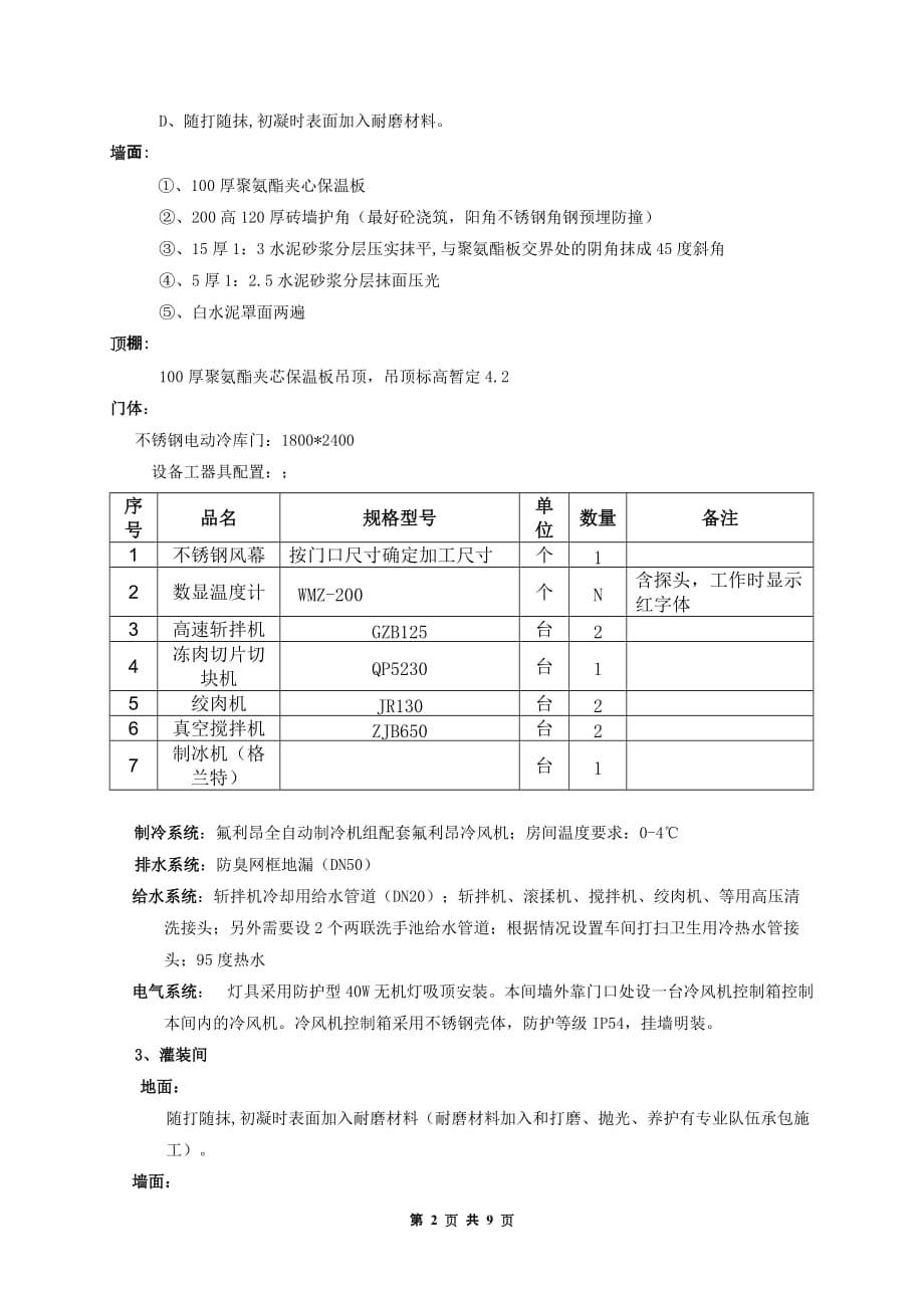 20吨低温肉制品车间建设 方案_第2页