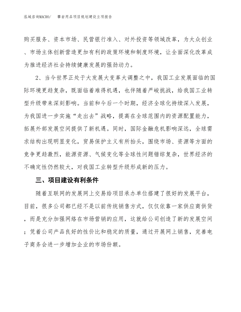 攀岩用品项目规划建设立项报告_第3页