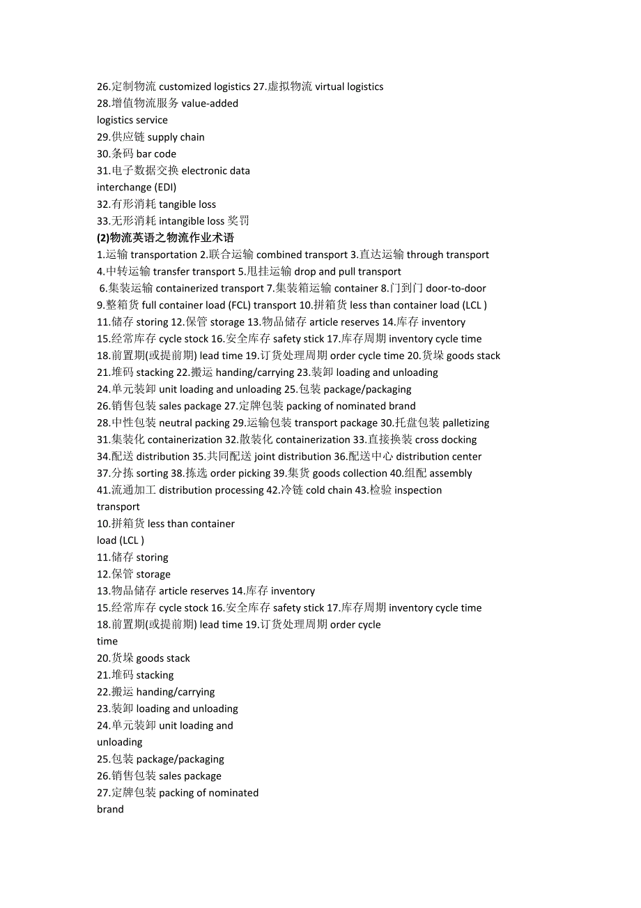 物流英语词汇集锦_第2页