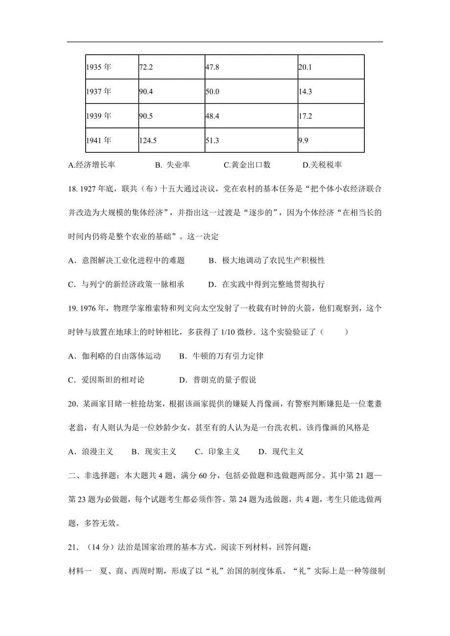 江苏省2017学学年高三下学期历史综合练习十三原创（附答案）$8036.doc_第5页