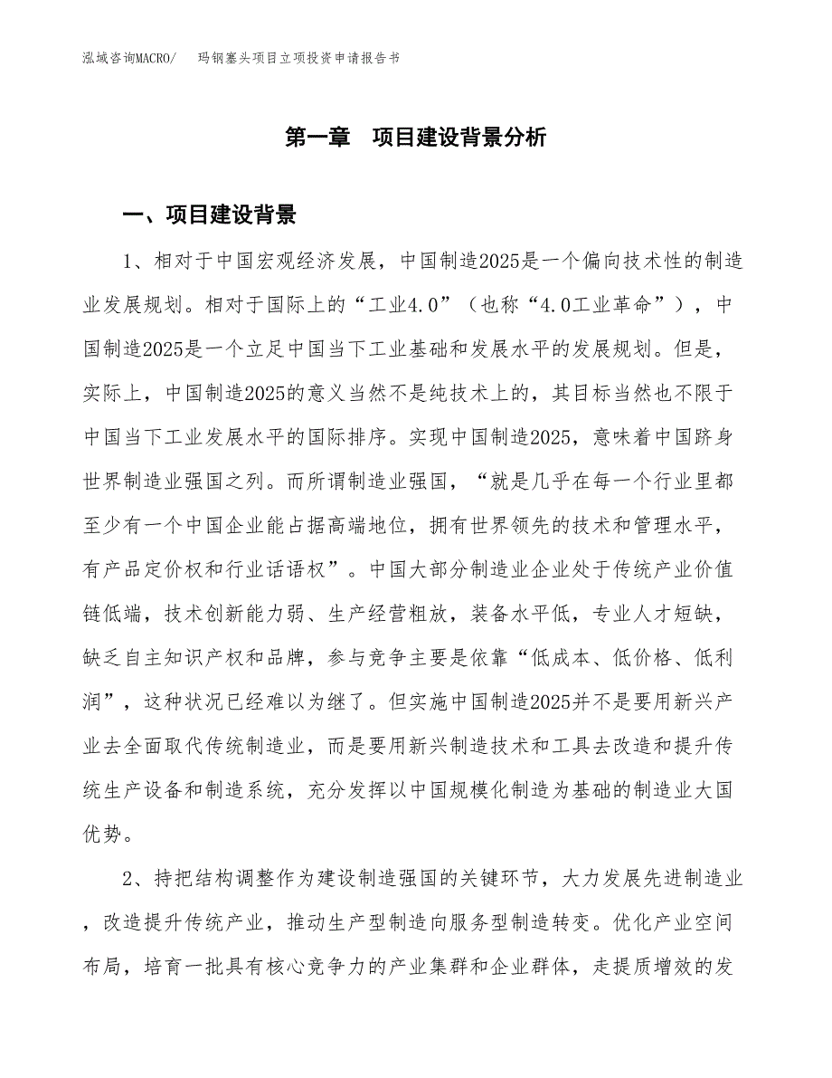 玛钢塞头项目立项投资申请报告书.docx_第2页