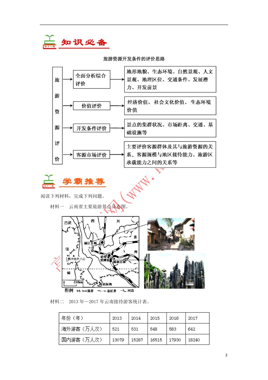 2018－2019学年高中地理 每日一题 周末培优2（含解析）新人教版必修3_第2页