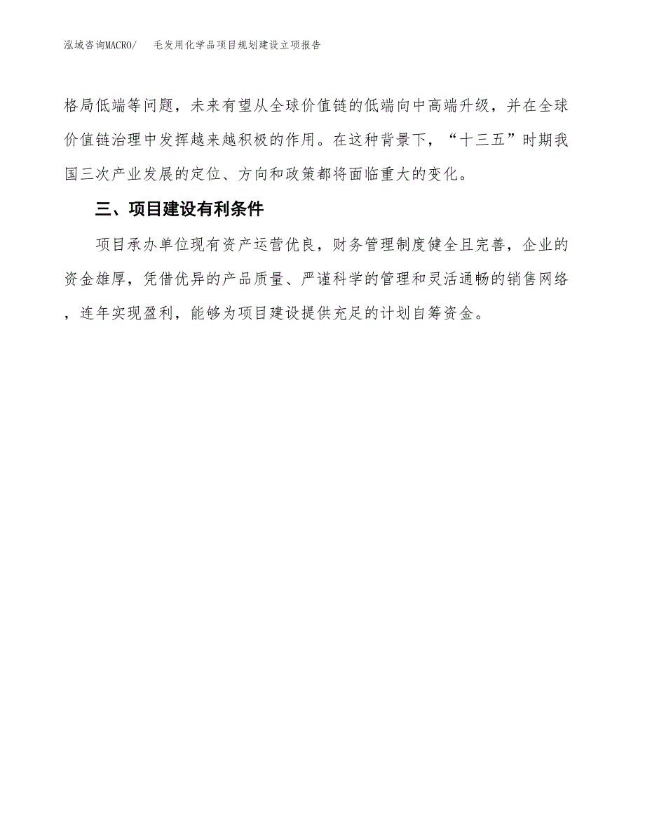 毛发用化学品项目规划建设立项报告_第4页