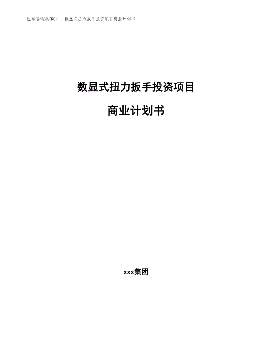 数显式扭力扳手投资项目商业计划书.docx_第1页