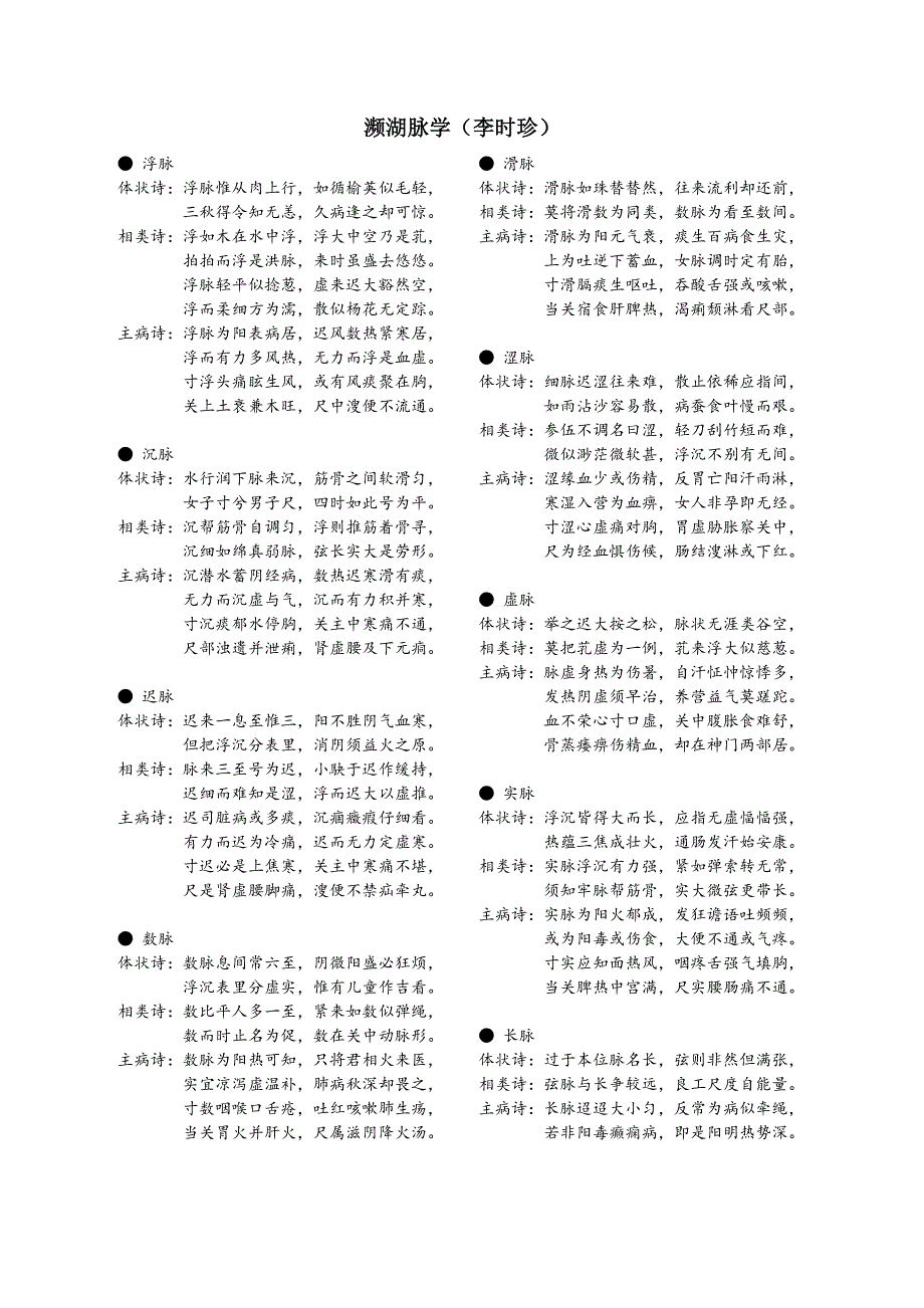 中医基础背诵小册含脉诀、中药、方剂歌、针灸穴歌上册_第1页