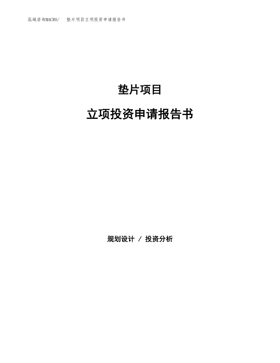 垫片项目立项投资申请报告书.docx_第1页