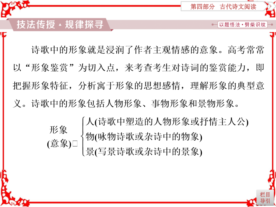 2018高考语文一轮复习课件第4部分专题2古代诗歌鉴赏考点1_第3页