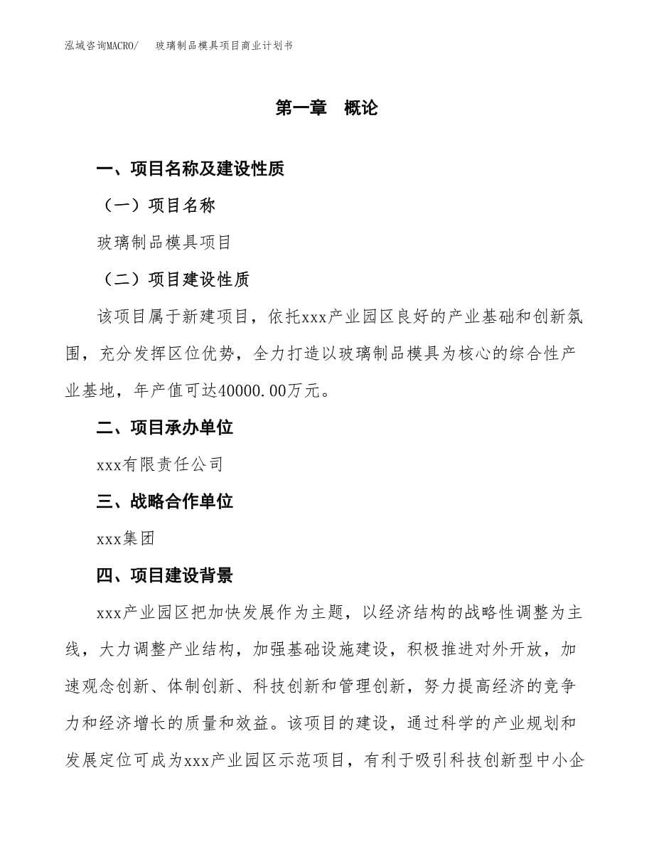 玻璃制品模具项目商业计划书参考模板.docx_第5页