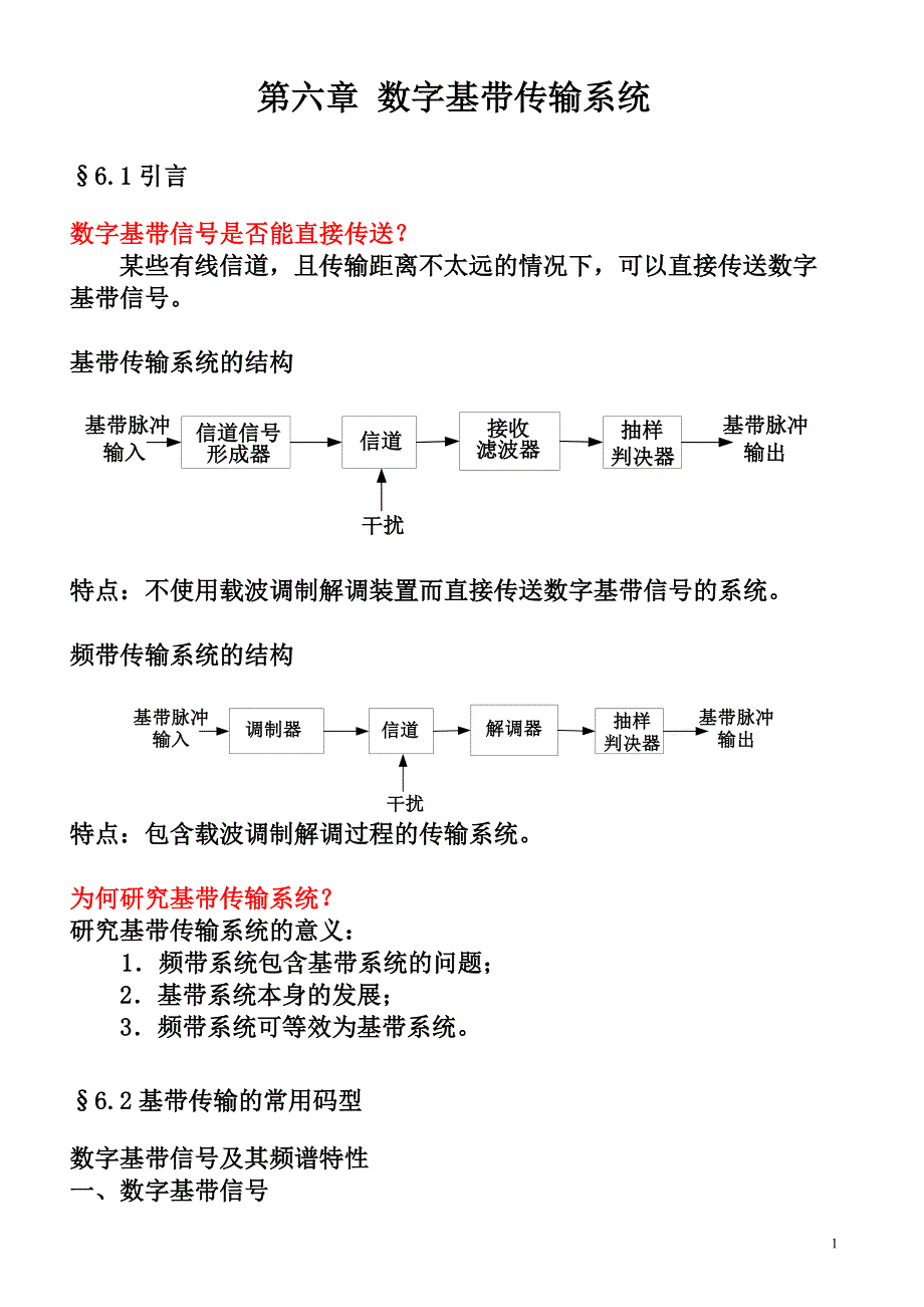 通信原理第6章 投影-数字基带传输系统(最全)new_第1页