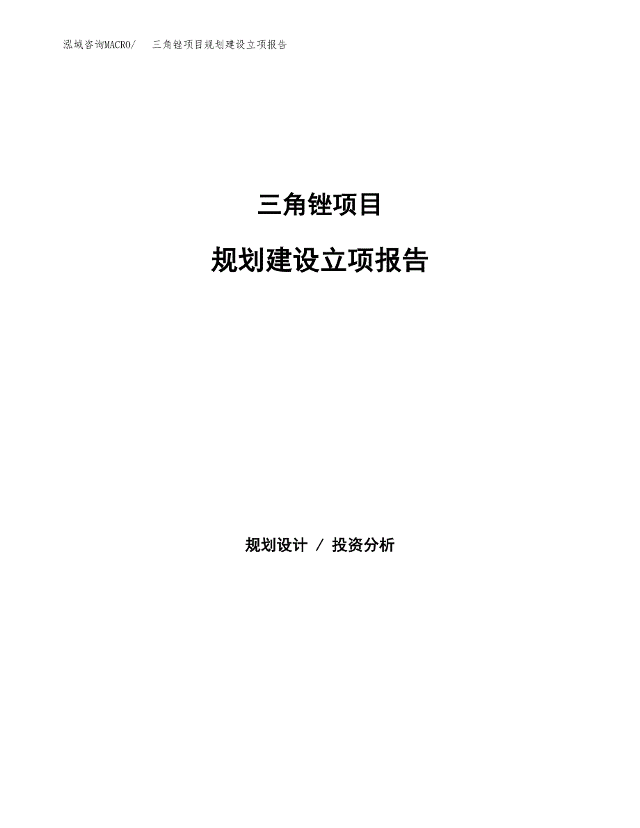 三角锉项目规划建设立项报告_第1页