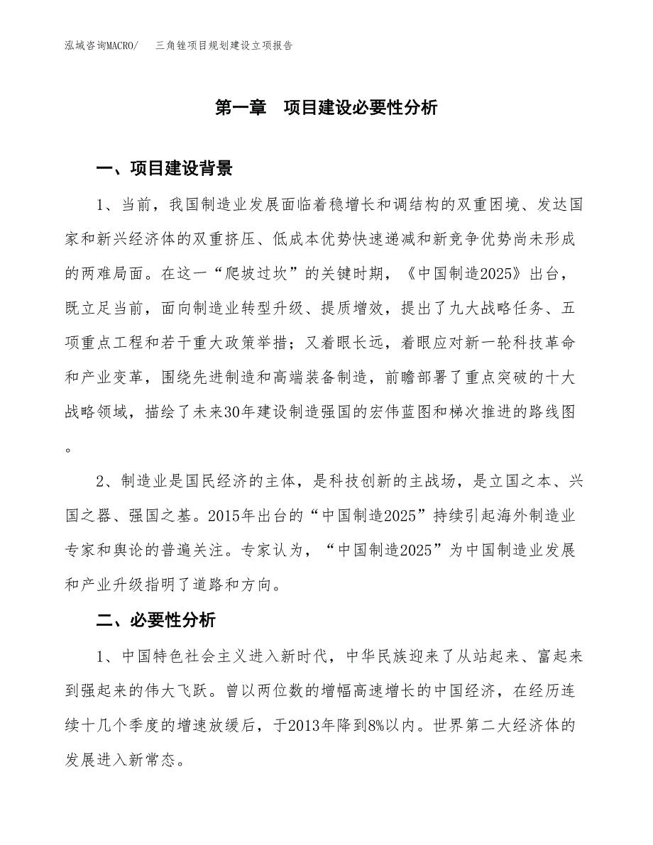 三角锉项目规划建设立项报告_第2页