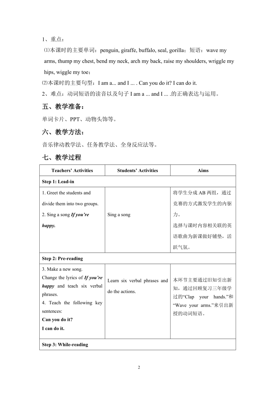 From Head to Toe绘本 教案_第2页