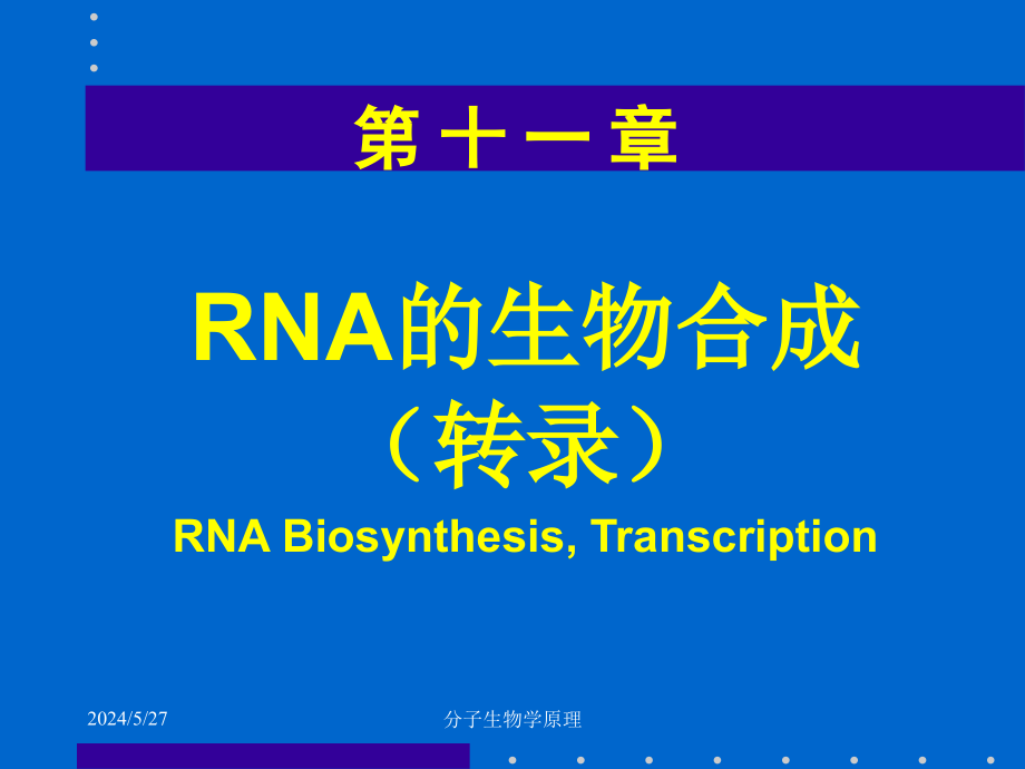 分子生物学原理-rna的生物合成_第1页