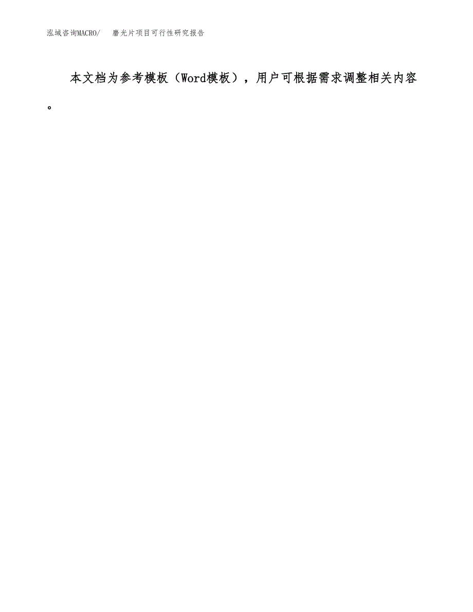 2019磨光片项目可行性研究报告参考大纲.docx_第3页