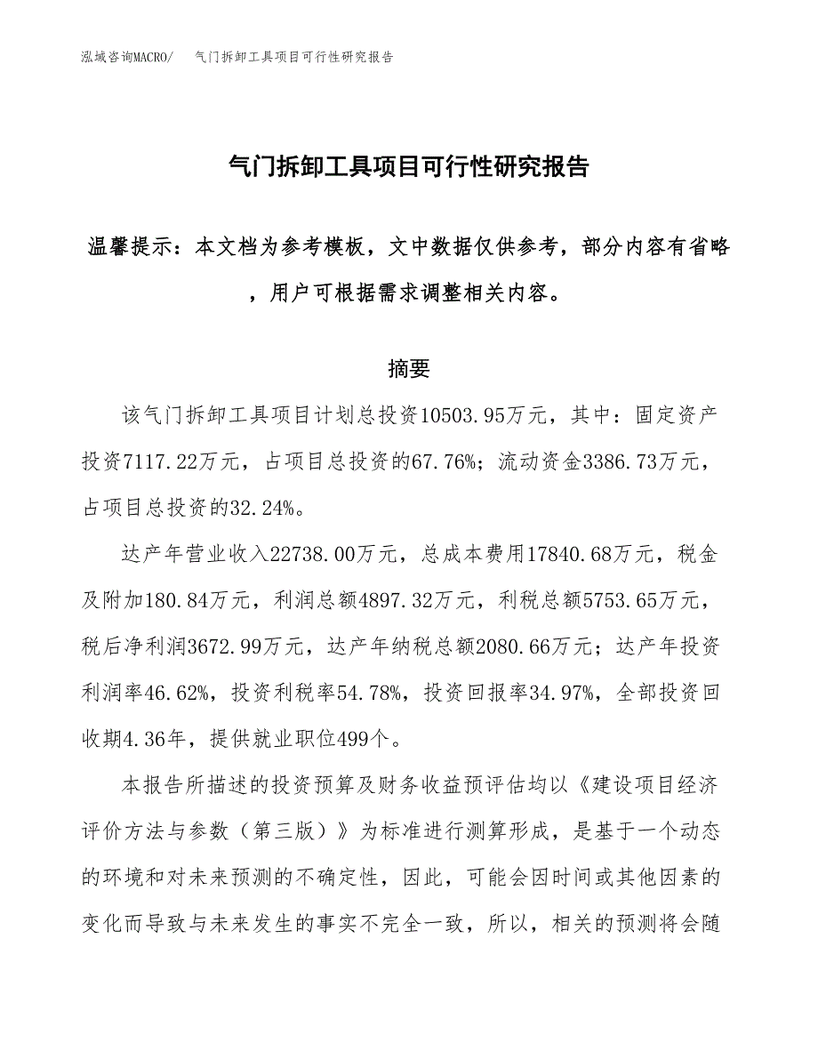 2019气门拆卸工具项目可行性研究报告参考大纲.docx_第1页