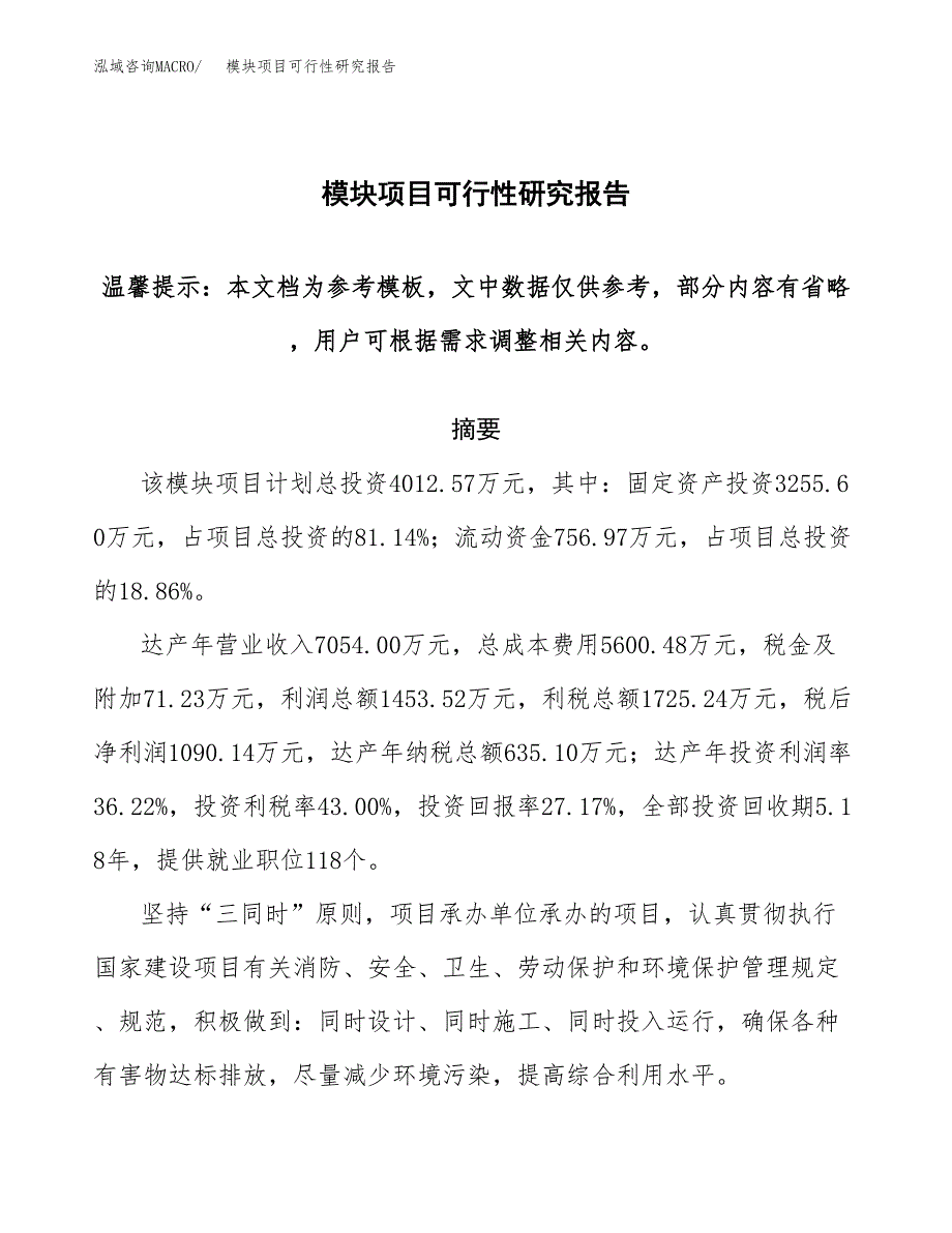 2019模块项目可行性研究报告参考大纲.docx_第1页