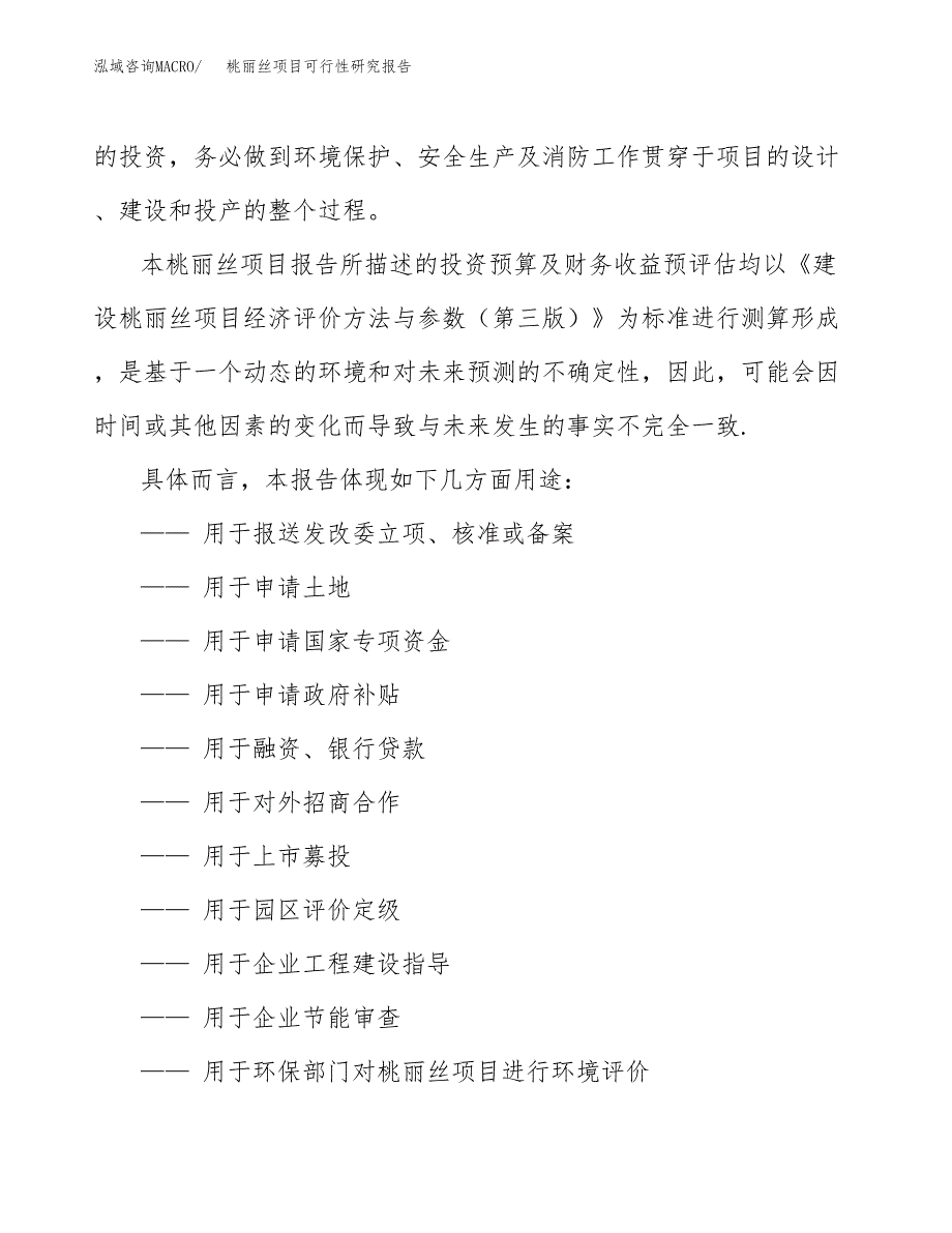 2019桃丽丝项目可行性研究报告参考大纲.docx_第2页